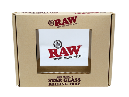 Raw Star Glass Rolling Tray